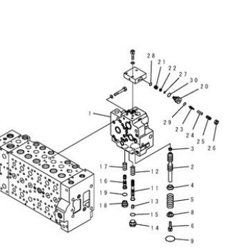 723-40-71200,PC300 valve,flow distributing and collecting valve