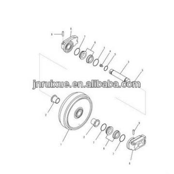 excavator front idler shaft 20y-30-13131, pc220-8 undercarriage parts shaft