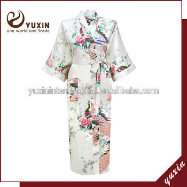 Peacock Polyester Satin Robes Kimono Robes 14 Colors Available PC110 #1 image