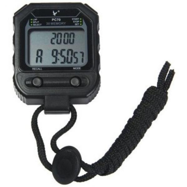 30 Memories 2-Row LCD Digital Stopwatch with Alarm Calendar for Sports PC70 #1 image