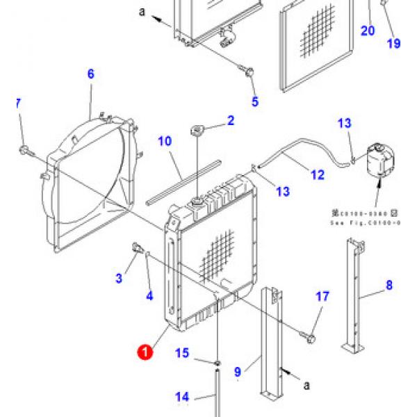 201-03-71111,pc60-7 radiator core assy #1 image