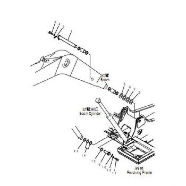 excavator boom foot pin 206-70-55160 , pc220-8 parts boom pin #1 image