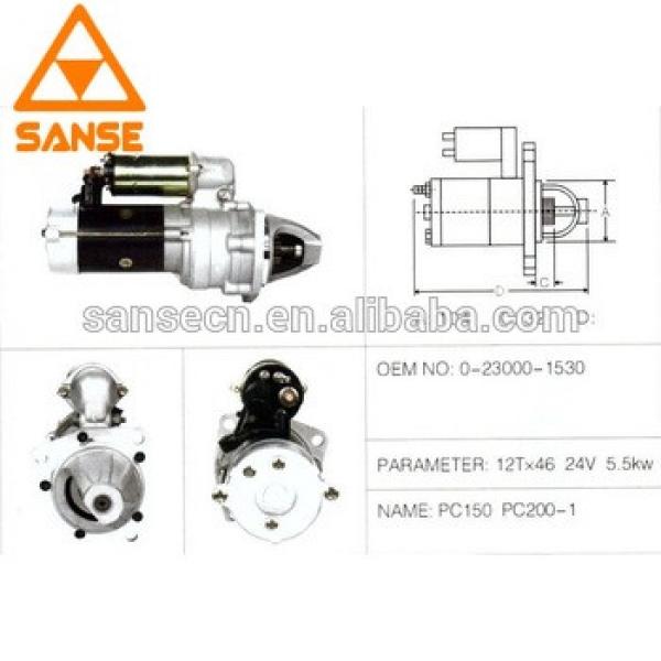 PC150 PC200-1 0-23000-1530 excavator engine starting motor starter alternator #1 image