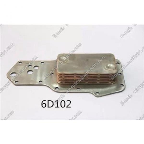 6735-61-2110 6D102 Oil cooler core PC200-6 PC220-6 Excavator Oil Radiator Assembly #1 image