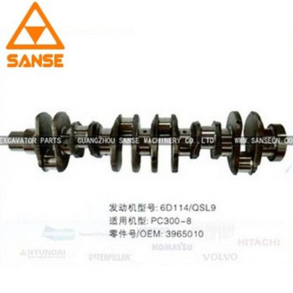 High quality excavator engine parts , 6D114/QSL9 engine crankshaft 3965010 for PC300-8 excavator #1 image