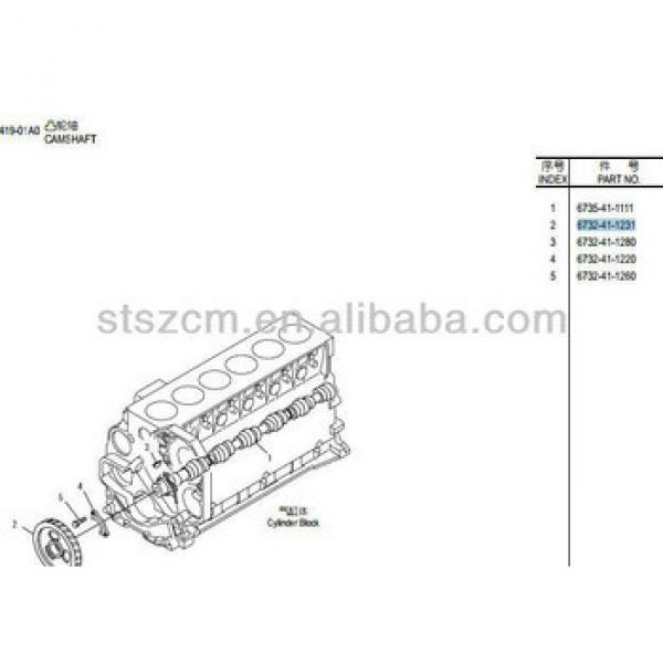 SAA6D102E-2 camshaft assy 6735-41-1111 #1 image