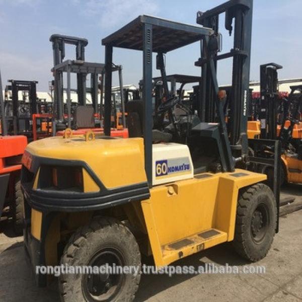 Used 6 ton Komatsu forklift FD60 japan made used komatsu tcm 3t 5t 6t 10t 20t diesel forklift truck #1 image