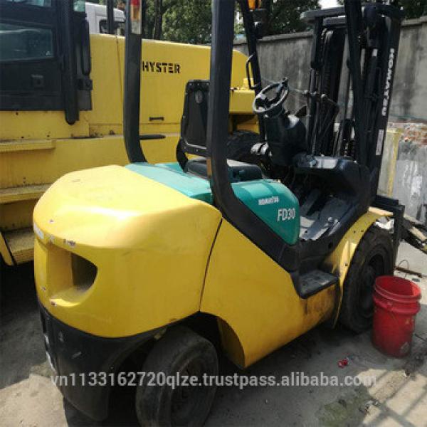 Used original Komatsu Forklift 3ton Diesel FD30 for sale in Shanghai yard #1 image