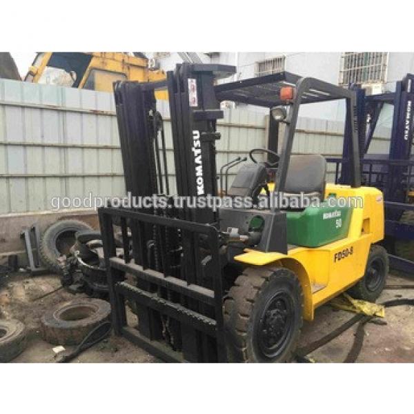 Used komatsu forklift 5 ton from Japan, FD50e-8 , triplex stage, 3 stage, Japan original #1 image