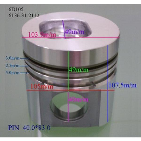 excavator engine parts,6D105 piston 6136-31-2112 #1 image